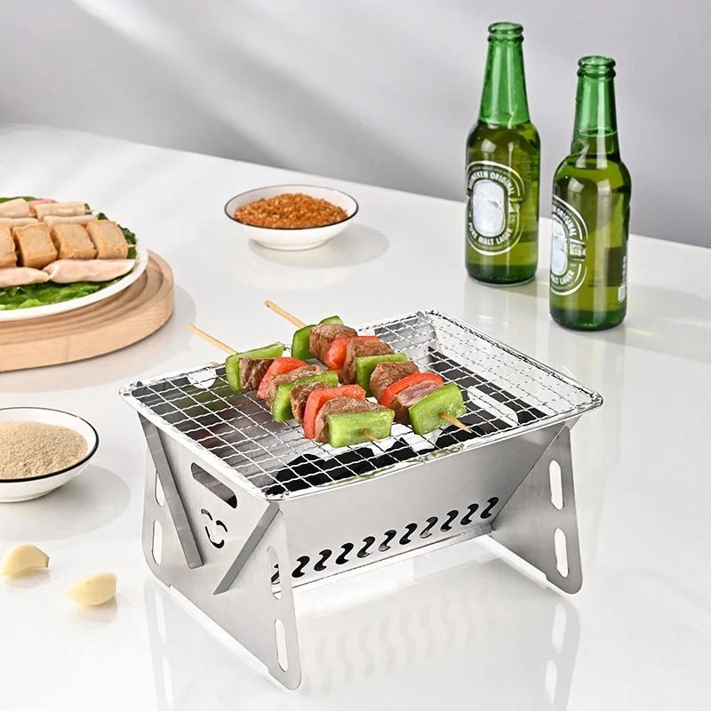 GRILLFOLD – Portable Stainless Steel Charcoal Grill for Outdoor Cooking 3