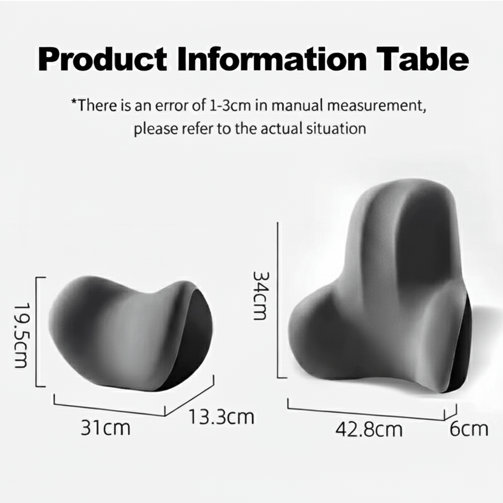Komfortor – Memory Foam Car Neck & Lumbar Support For Ergonomic Seating Comfort