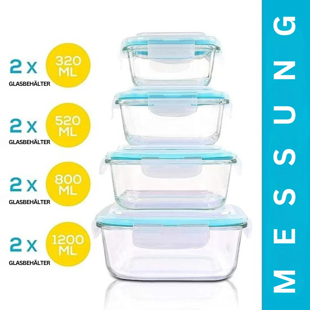Glas-Frischhaltedosen Set – Luftdichte Aufbewahrungsbehälter mit Deckel für Küche & Meal Prep