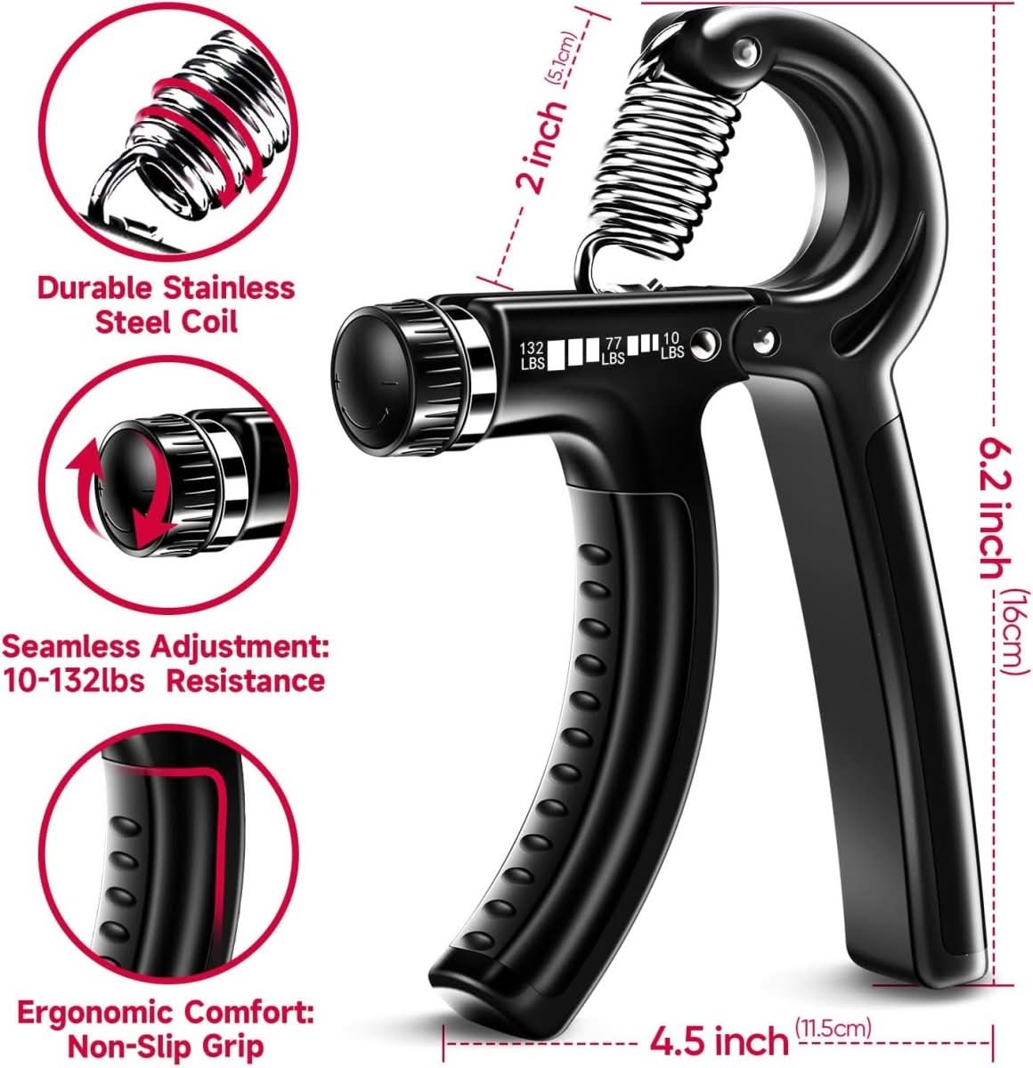 Griffmeister – Adjustable Hand Strengthener Set for Grip Strength & Forearm Training