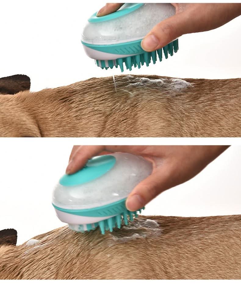 ZORROPET – 2-in-1 Massage Brush with Soap Dispenser for Relaxed Dog Grooming