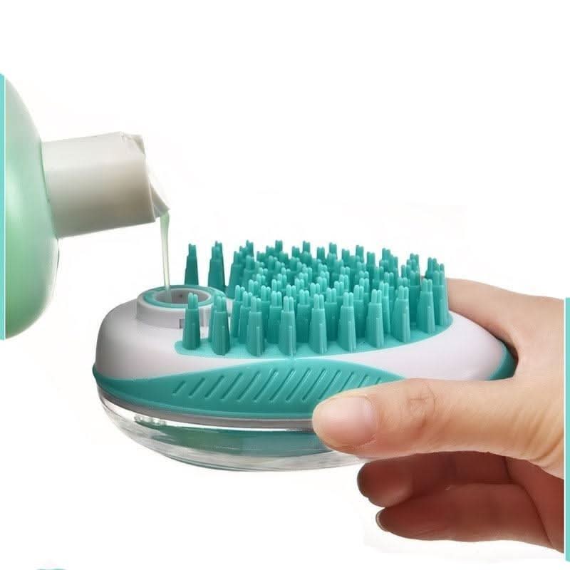 ZORROPET – 2-in-1 Massage Brush with Soap Dispenser for Relaxed Dog Grooming