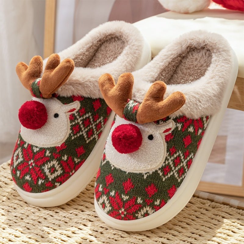 HOLISTEP – Weihnachtshausschuhe mit Stickerei und rutschfester PVC-Sohle 4