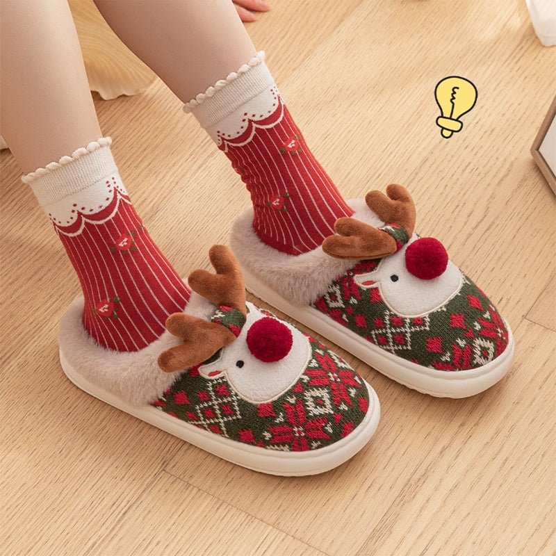 HOLISTEP – Weihnachtshausschuhe mit Stickerei und rutschfester PVC-Sohle 6