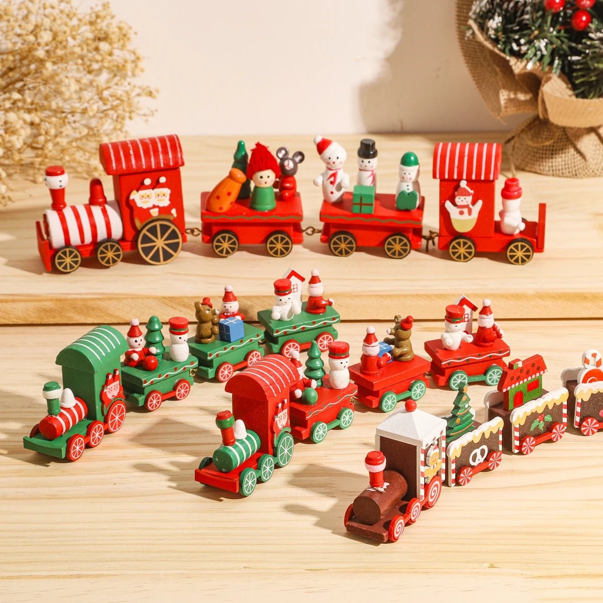 HOLITRAX – Festliche Zug-Weihnachtsdekoration aus Holz und Kunststoff 7