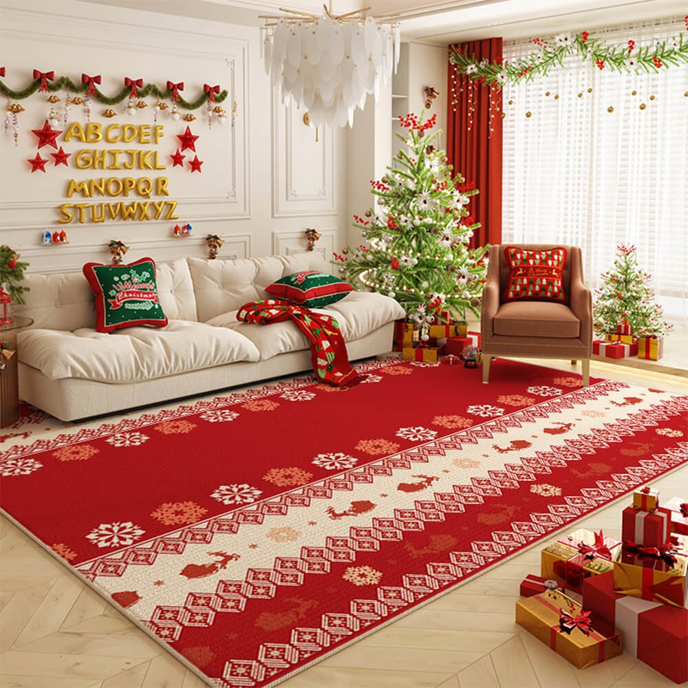 HOLLYHOME – Rutschfester, dekorativer Teppich für weihnachtliche Stimmung 5