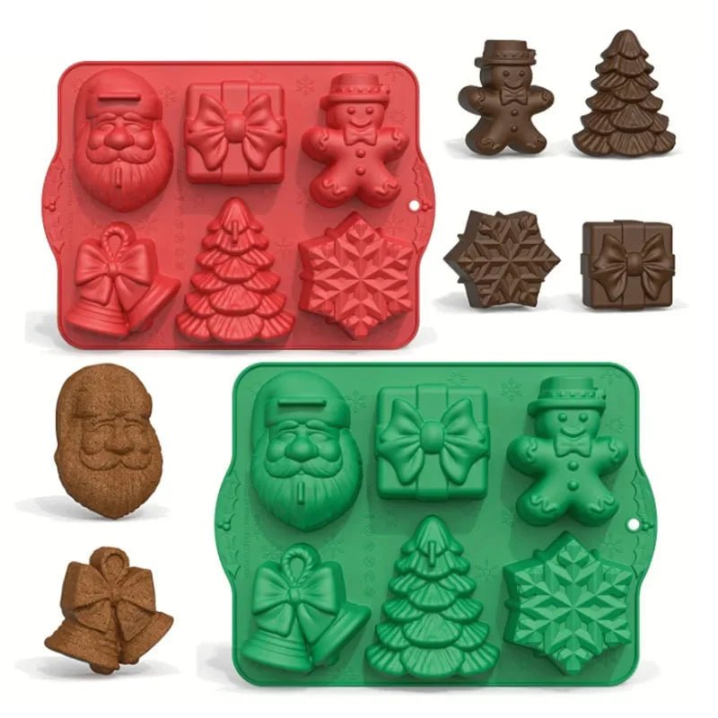 HOLLYMOLD – Weihnachtliches Silikonform-Set für Süßigkeiten, Schokolade & Fondant 8
