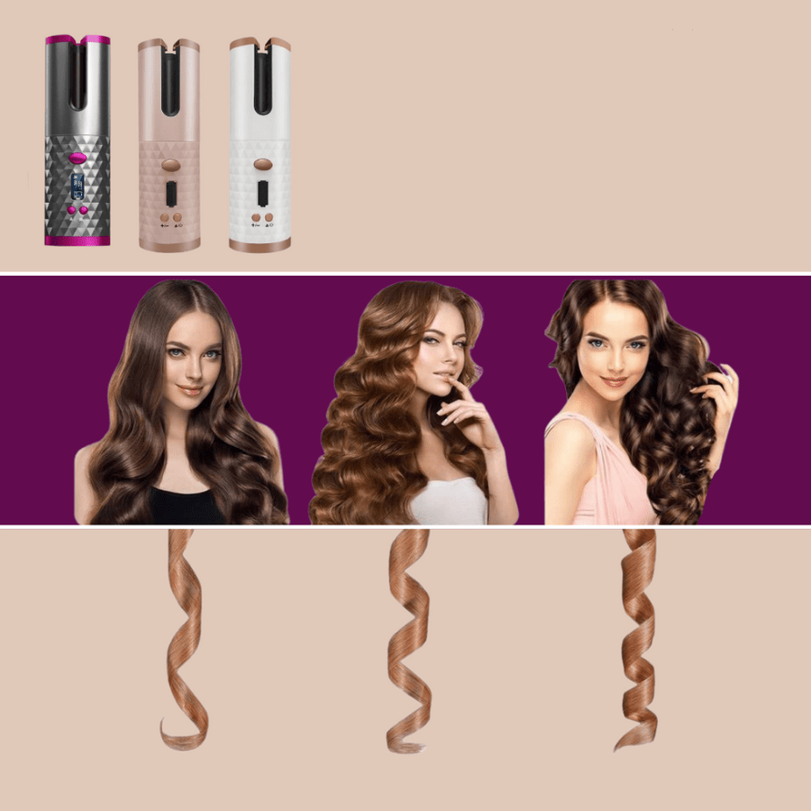 Cordless Curling Styling Device – Cordless Curler for Shiny, Long-Lasting Curls