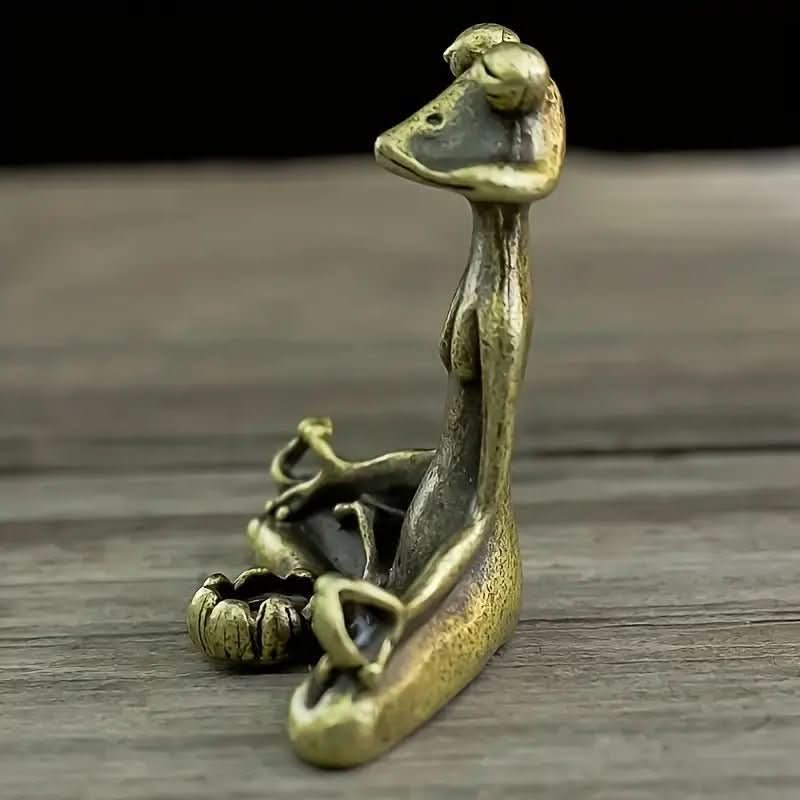 AuraFrog Incense Holder | Handmade Brass Figurine | Spiritual Decor & Gift Idea | Meditation & Mindfulness