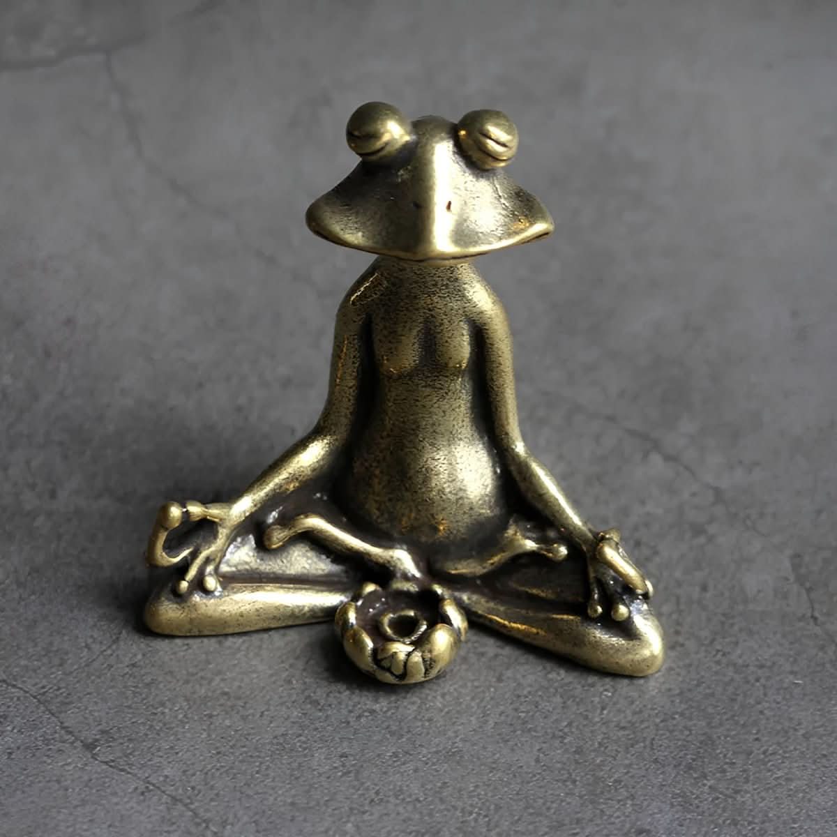 AuraFrog Incense Holder | Handmade Brass Figurine | Spiritual Decor & Gift Idea | Meditation & Mindfulness