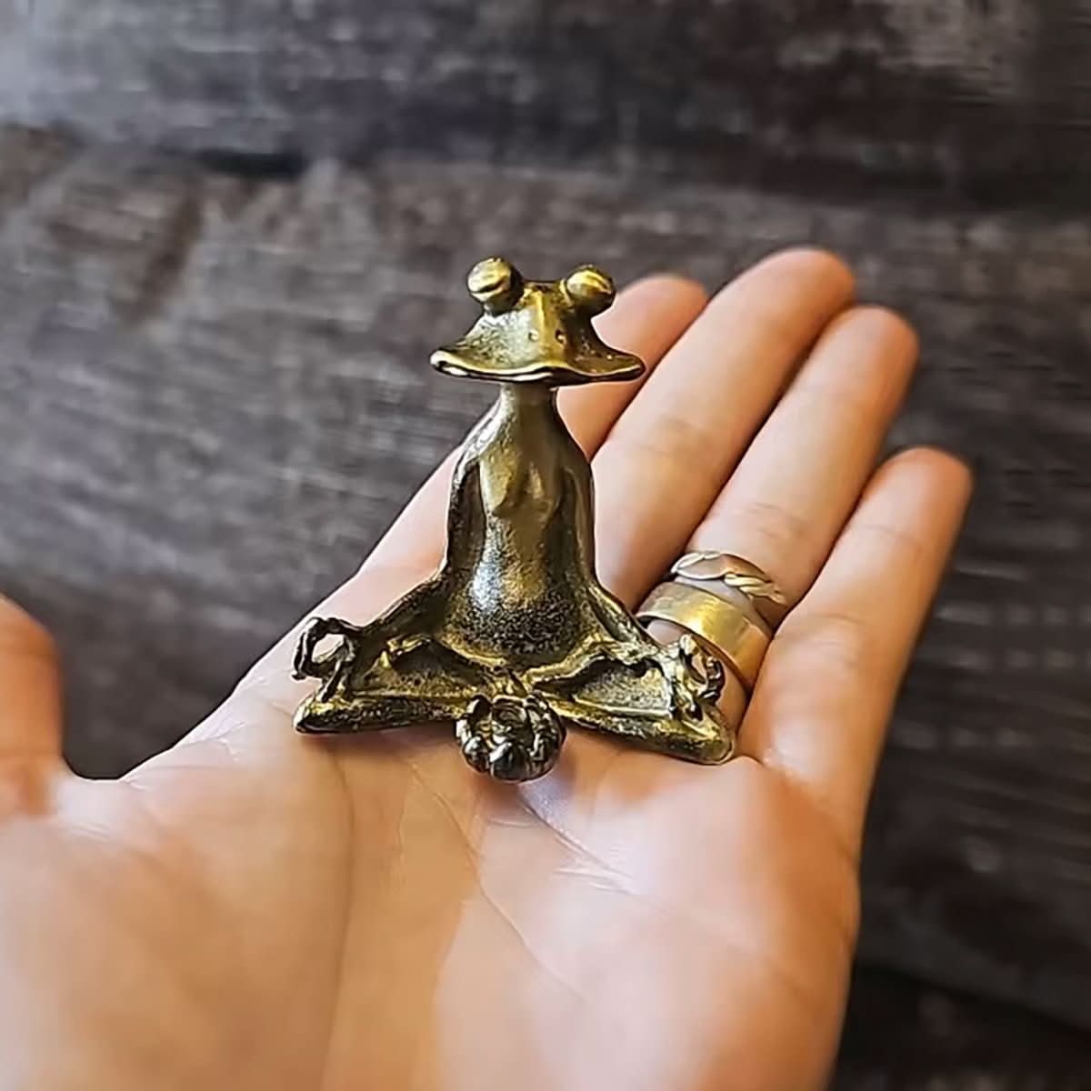 AuraFrog Incense Holder | Handmade Brass Figurine | Spiritual Decor & Gift Idea | Meditation & Mindfulness