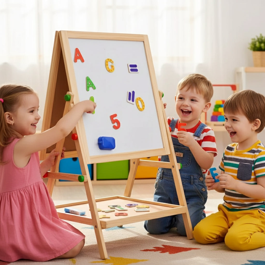 SketchStar Duet – 2-in-1 Easel for Kids – Chalkboard & Whiteboard in One