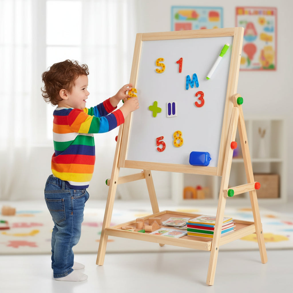 SketchStar Duet – 2-in-1 Easel for Kids – Chalkboard & Whiteboard in One