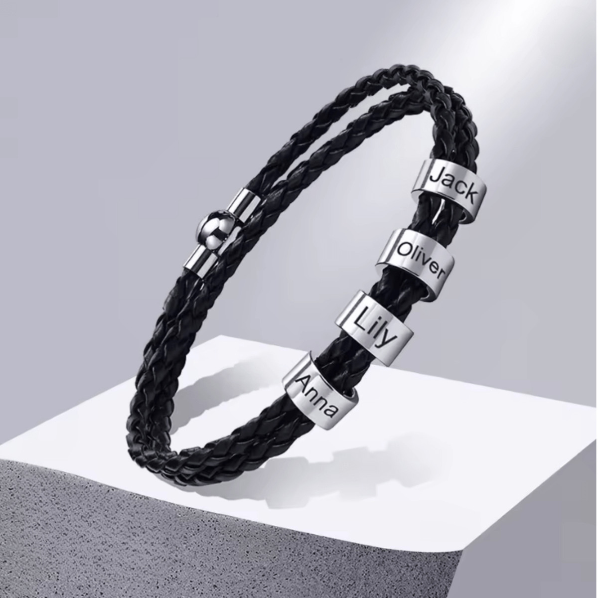 STRAVERO - Men's Braided Bracelet with Personalized Name Beads