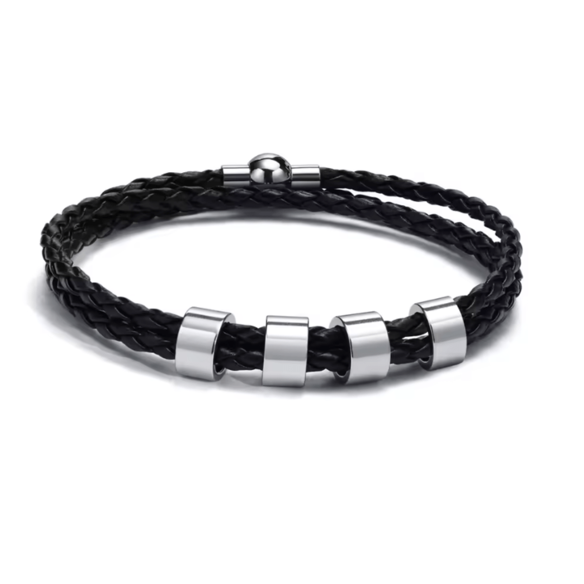STRAVERO - Men's Braided Bracelet with Personalized Name Beads