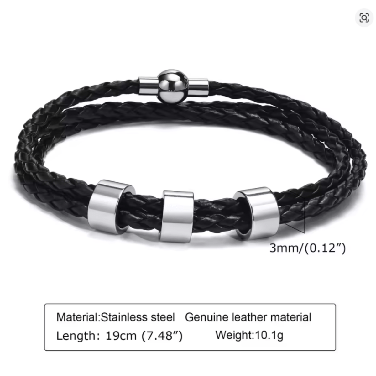 STRAVERO - Men's Braided Bracelet with Personalized Name Beads