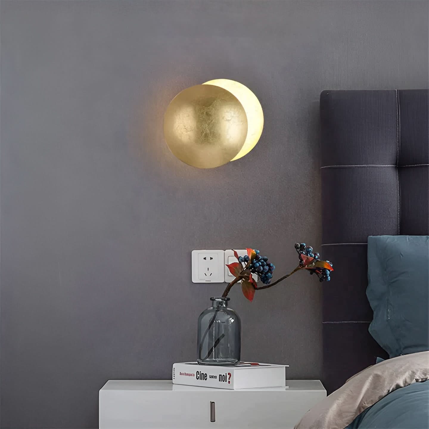 ANASTASIA LED Wall Light 360-Degree Rotating System Aluminum Moon Phase Illumination