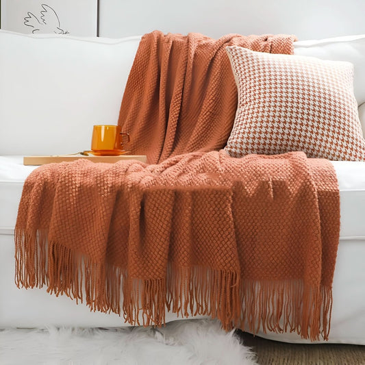 KNITCOVE – Stylish Knitted Fleece Blanket for Maximum Comfort