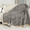 Polystripe – Cozy Black and White Geometric Fleece Blanket
