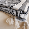 Polystripe – Cozy Black and White Geometric Fleece Blanket