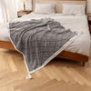 Polystripe – Cozy Black and White Geometric Fleece Blanket