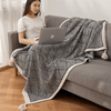 Polystripe – Cozy Black and White Geometric Fleece Blanket