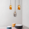 Dolores Minimalist Pendant Lamp Amber Grey Glass Shade Modern Living Spaces