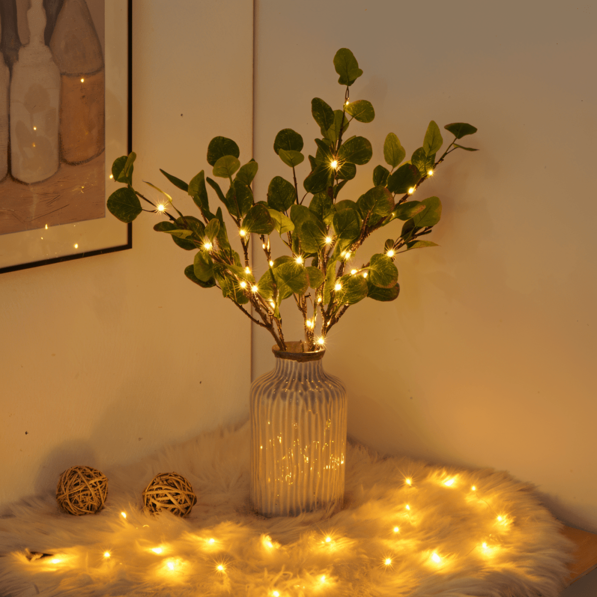 Ophelia LED Twig With Glittering Lights 70 cm Long