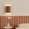 Kiana Resin Wall Lamp with Pleated Texture and Curved Design