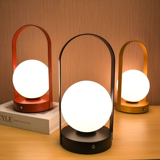 Celeste Lamp with Rechargeable Battery, Spherical, Minimalist Design