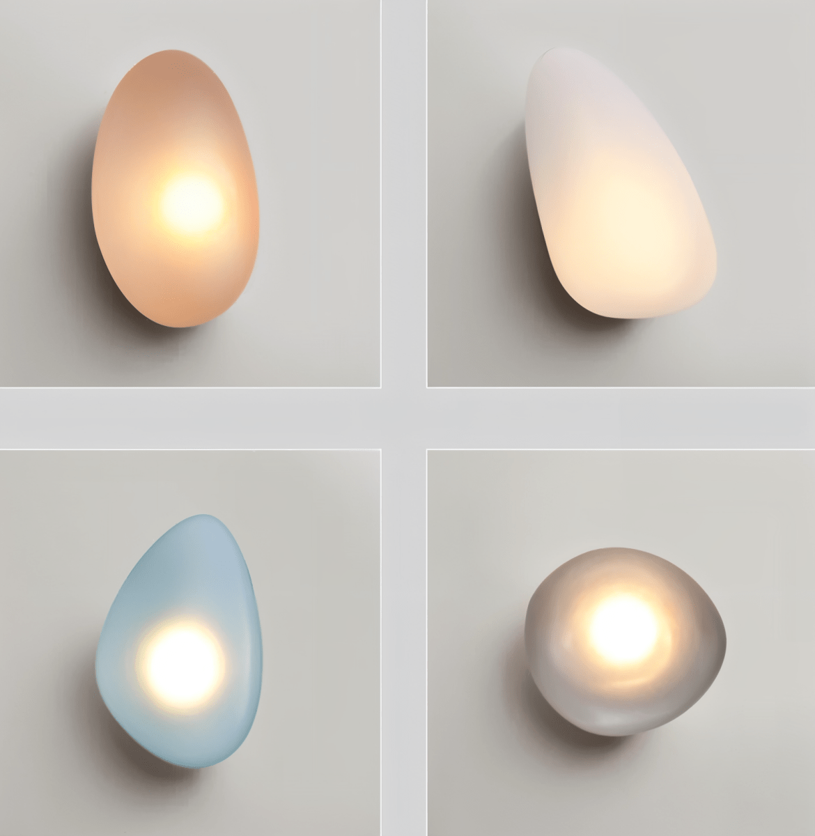 JANA Pebble Glass Wall Sconce With Warm Diffused Light For Modern Ambiance