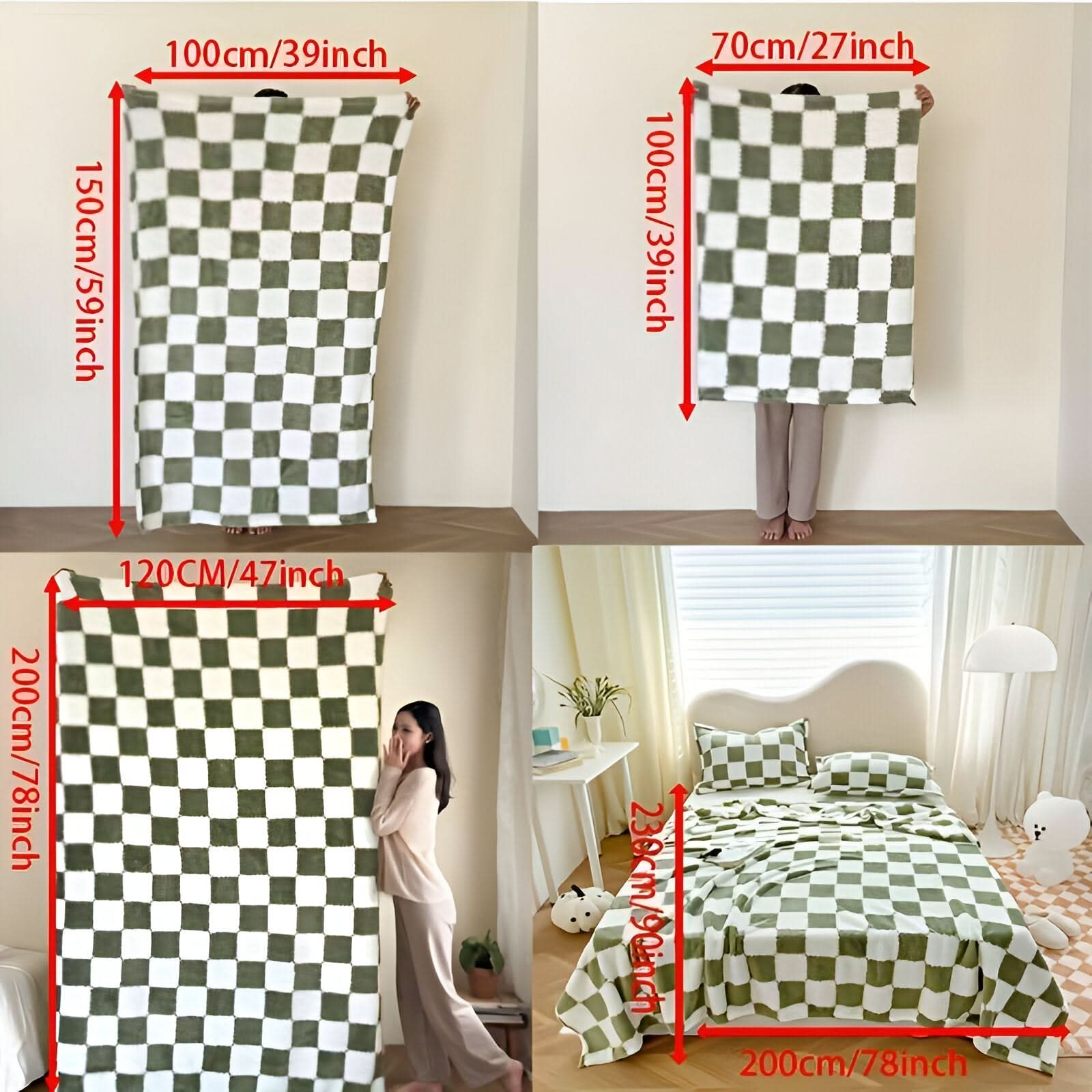 SNUGSPOT – Colorful Plaid Fleece Blanket