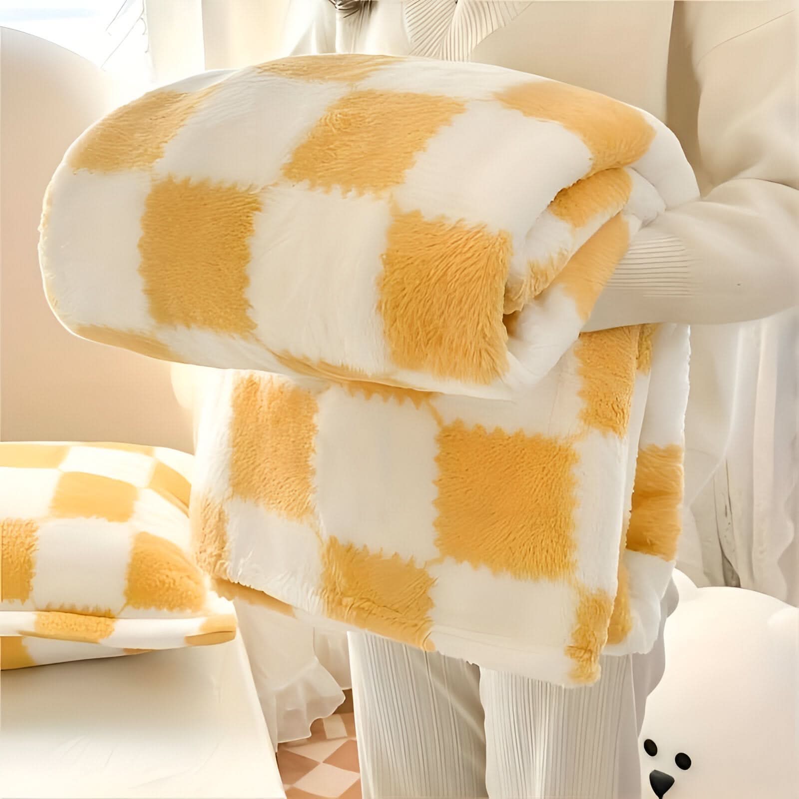SNUGSPOT – Colorful Plaid Fleece Blanket