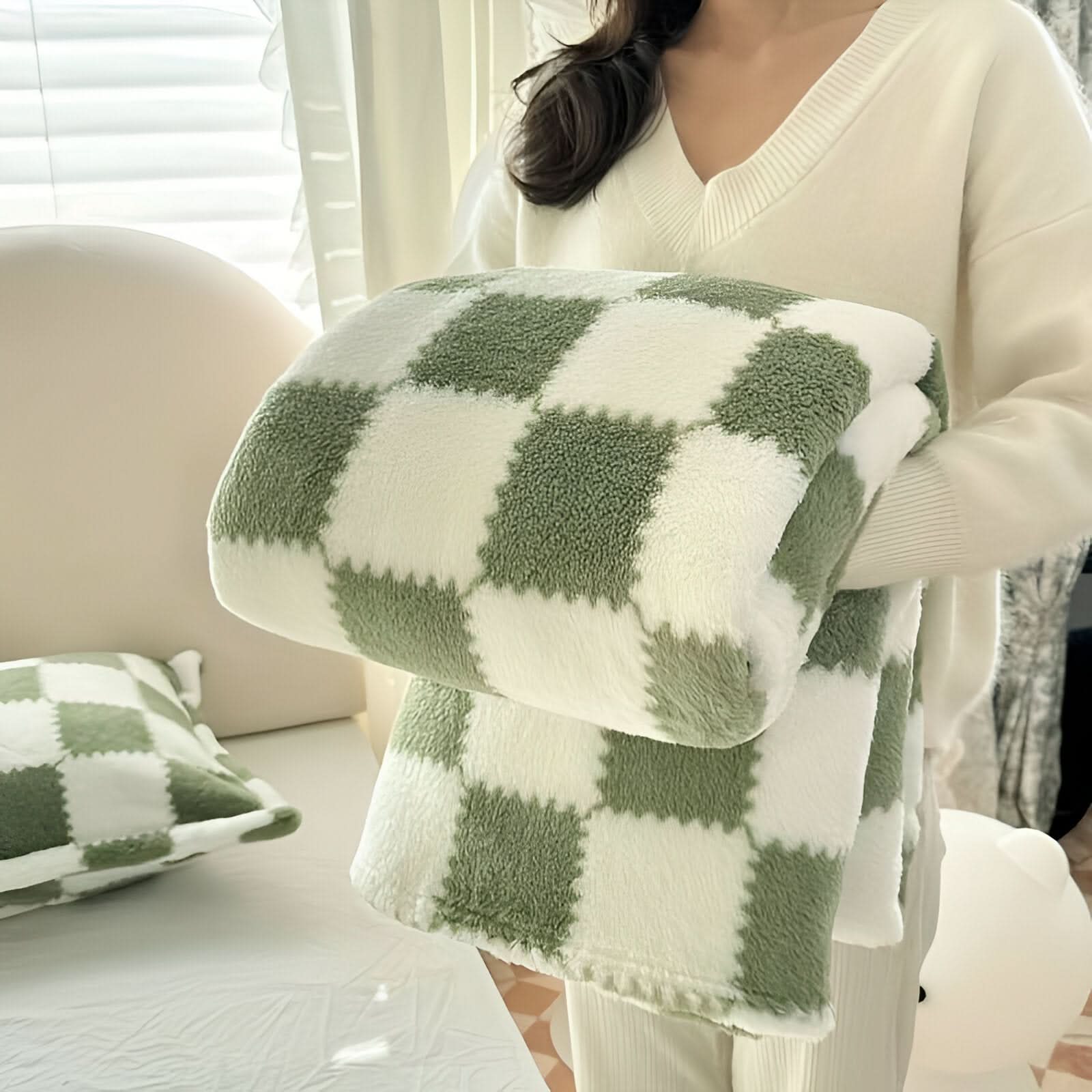 SNUGSPOT – Colorful Plaid Fleece Blanket