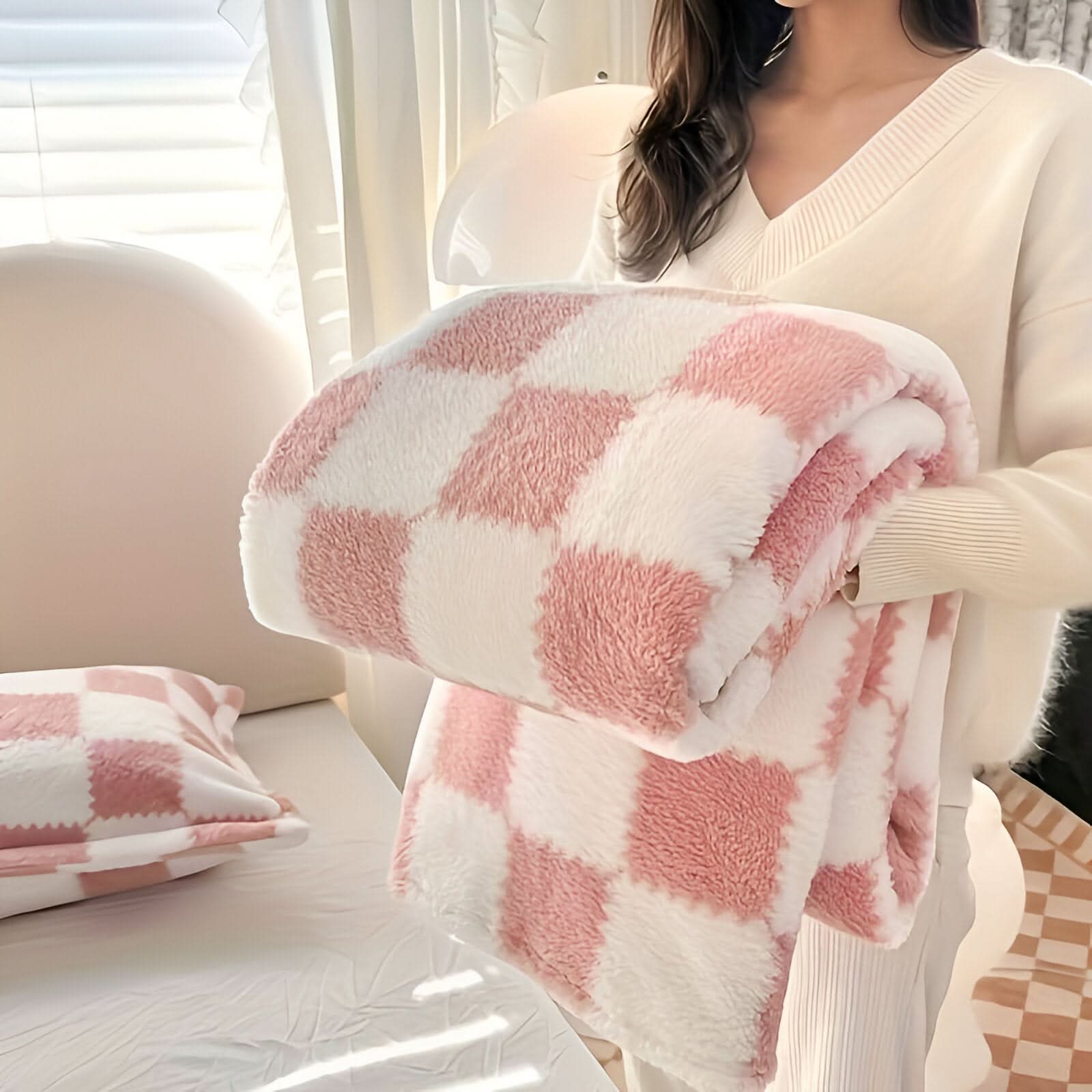SNUGSPOT – Colorful Plaid Fleece Blanket