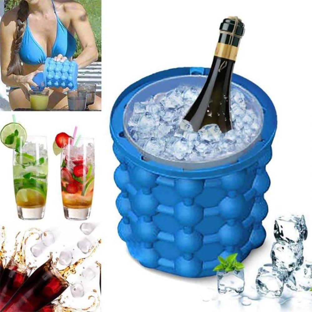 Ice Cube Maker – 2-in-1 Ice Cube Tray & Beverage Cooler For Small Freezers