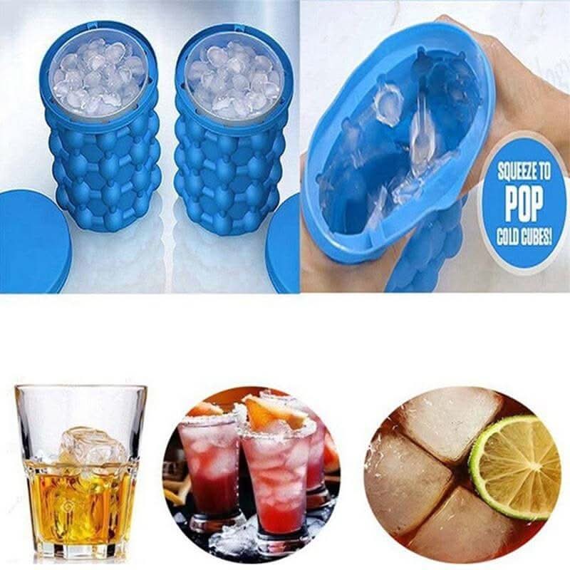 Ice Cube Maker – 2-in-1 Ice Cube Tray & Beverage Cooler For Small Freezers