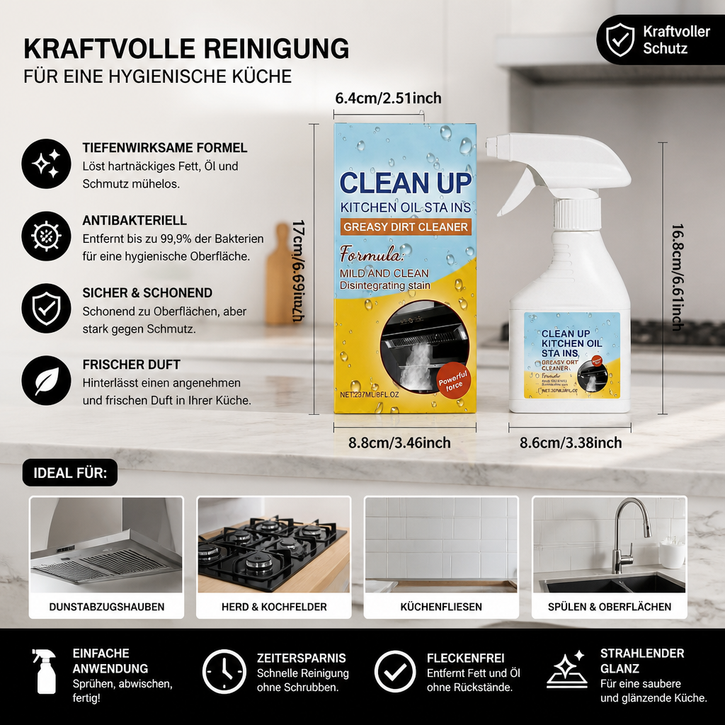 Küchenentfetter-Spray – Antibakterieller Fettlöser mit Frischem Duft