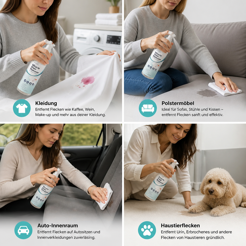 Wunder-Fleckenentferner-Spray – Stark gegen Flecken, schonend zu Textilien