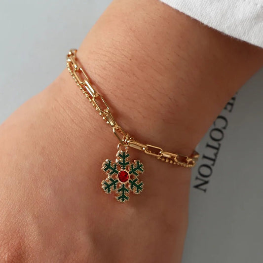JINGLEGOLD – Verstellbares, vergoldetes, festliches Bettelarmband für weihnachtliche Stimmung 0