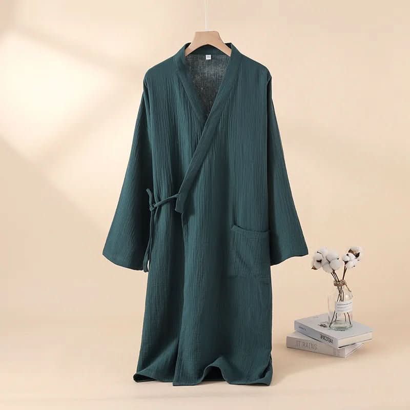 ZenGewebe Cotton Kimono | Breathable Bathrobe | Unisex | Lightweight & Elegant At-Home Wellness