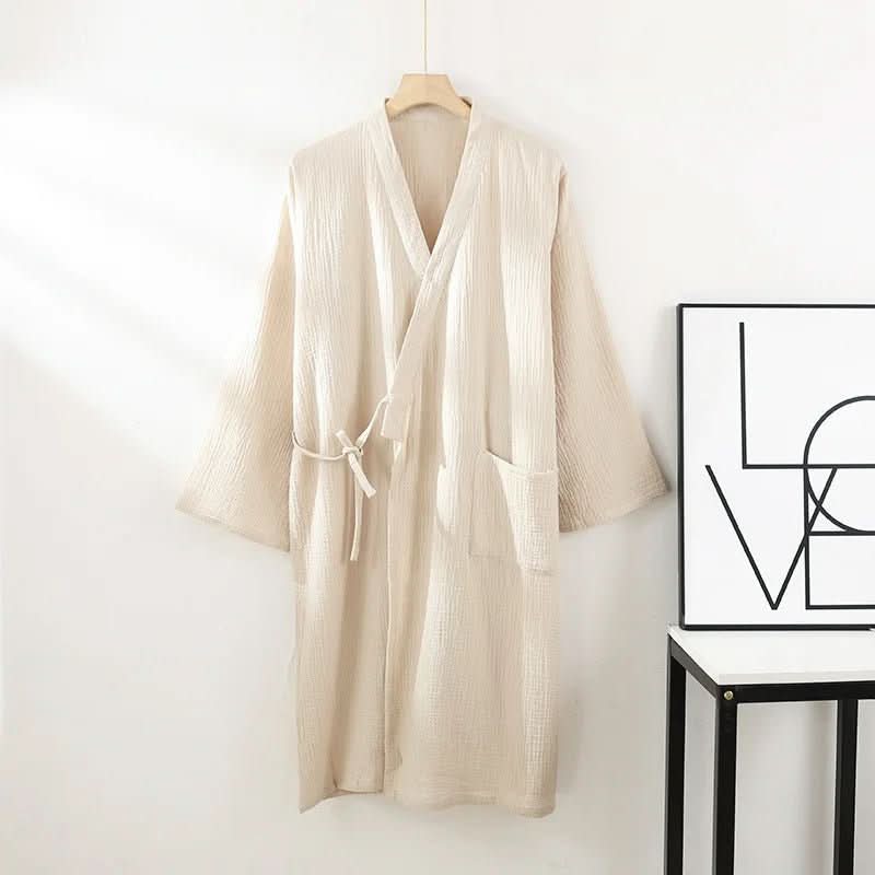 ZenGewebe Cotton Kimono | Breathable Bathrobe | Unisex | Lightweight & Elegant At-Home Wellness