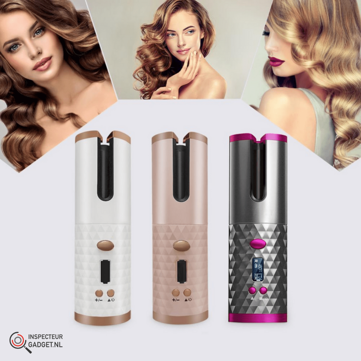Cordless Curling Styling Device – Cordless Curler for Shiny, Long-Lasting Curls