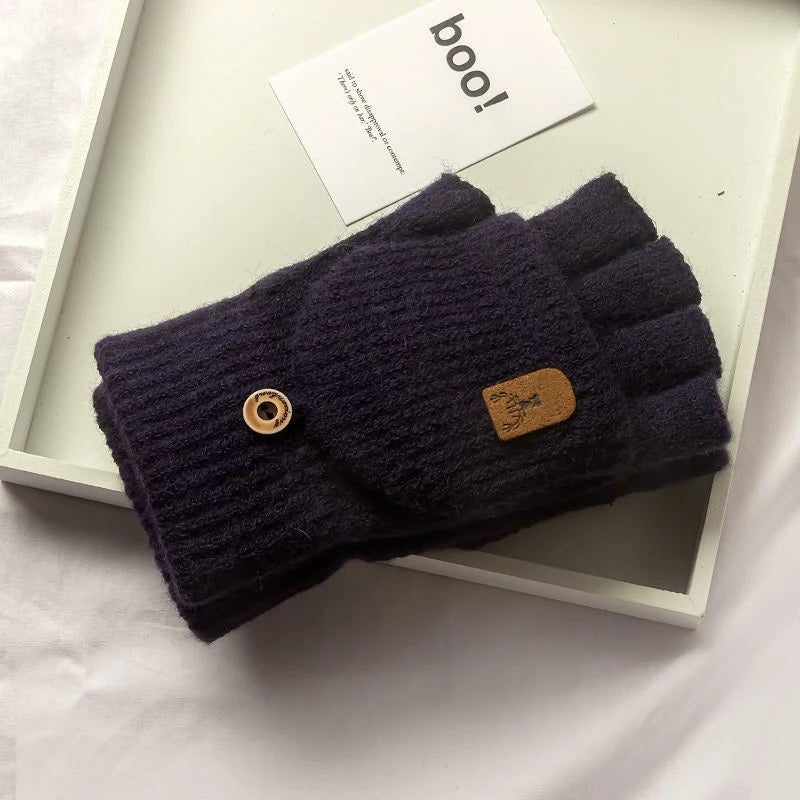Kuschelige, gestrickte, fingerlose Handschuhe – Touchscreen-kompatibel – Warme Winterbekleidung 3