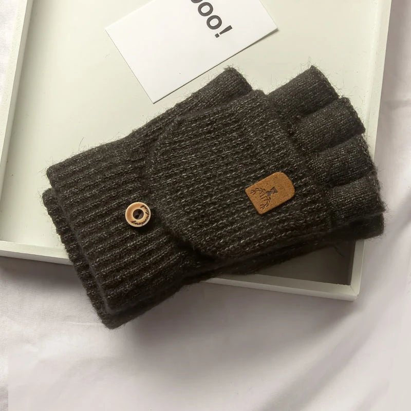 Kuschelige, gestrickte, fingerlose Handschuhe – Touchscreen-kompatibel – Warme Winterbekleidung 4