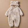 SnuggleBear Flannel Romper - Soft Bear Design Romper for Babies - Cuddly & Warm for Winter