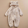 SnuggleBear Flannel Romper - Soft Bear Design Romper for Babies - Cuddly & Warm for Winter