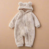 SnuggleBear Flannel Romper - Soft Bear Design Romper for Babies - Cuddly & Warm for Winter