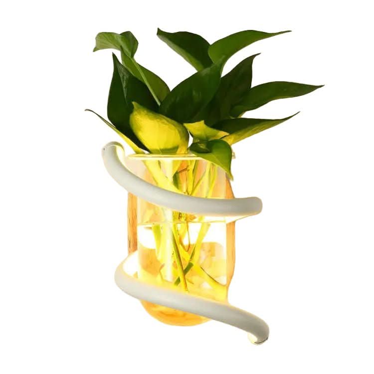 Blütenlicht – LED Wall Vase Lamp Made of Wood & Aluminum for Stylish Outdoor Areas