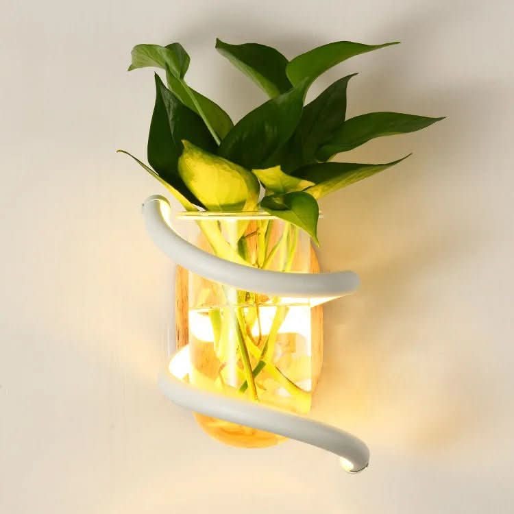 Blütenlicht – LED Wall Vase Lamp Made of Wood & Aluminum for Stylish Outdoor Areas